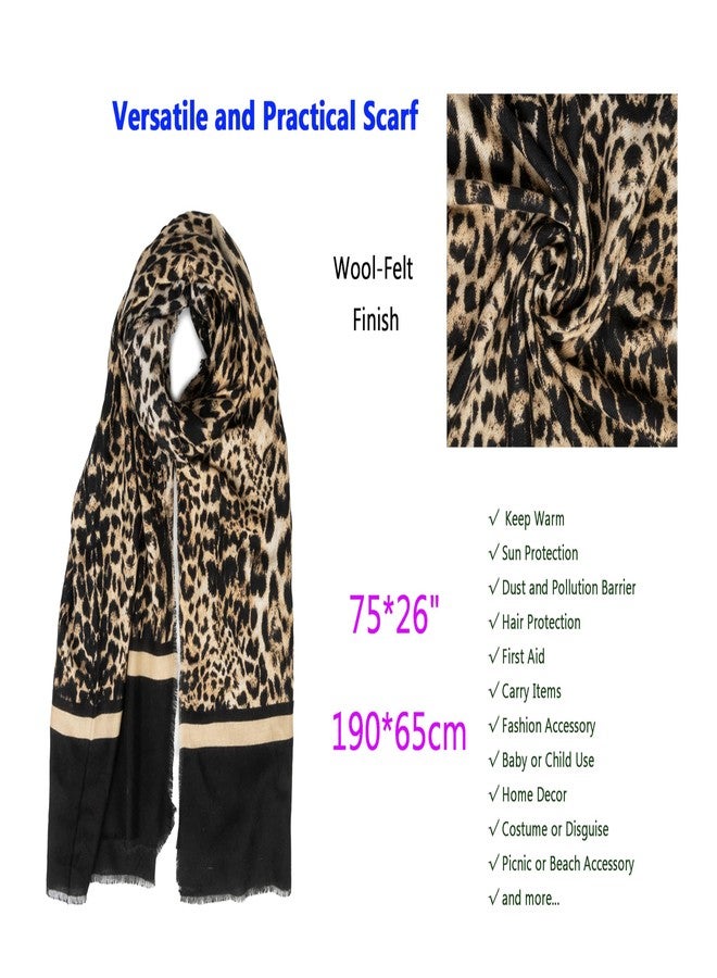 Vikodah Womens Scarves Neck-Scarf Soft Wool-Felt Smooth Bandana Head-Wraps Shawl Long Extra Large - Image 5